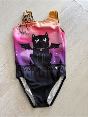 Destira Halloween bat gymnastics leotard